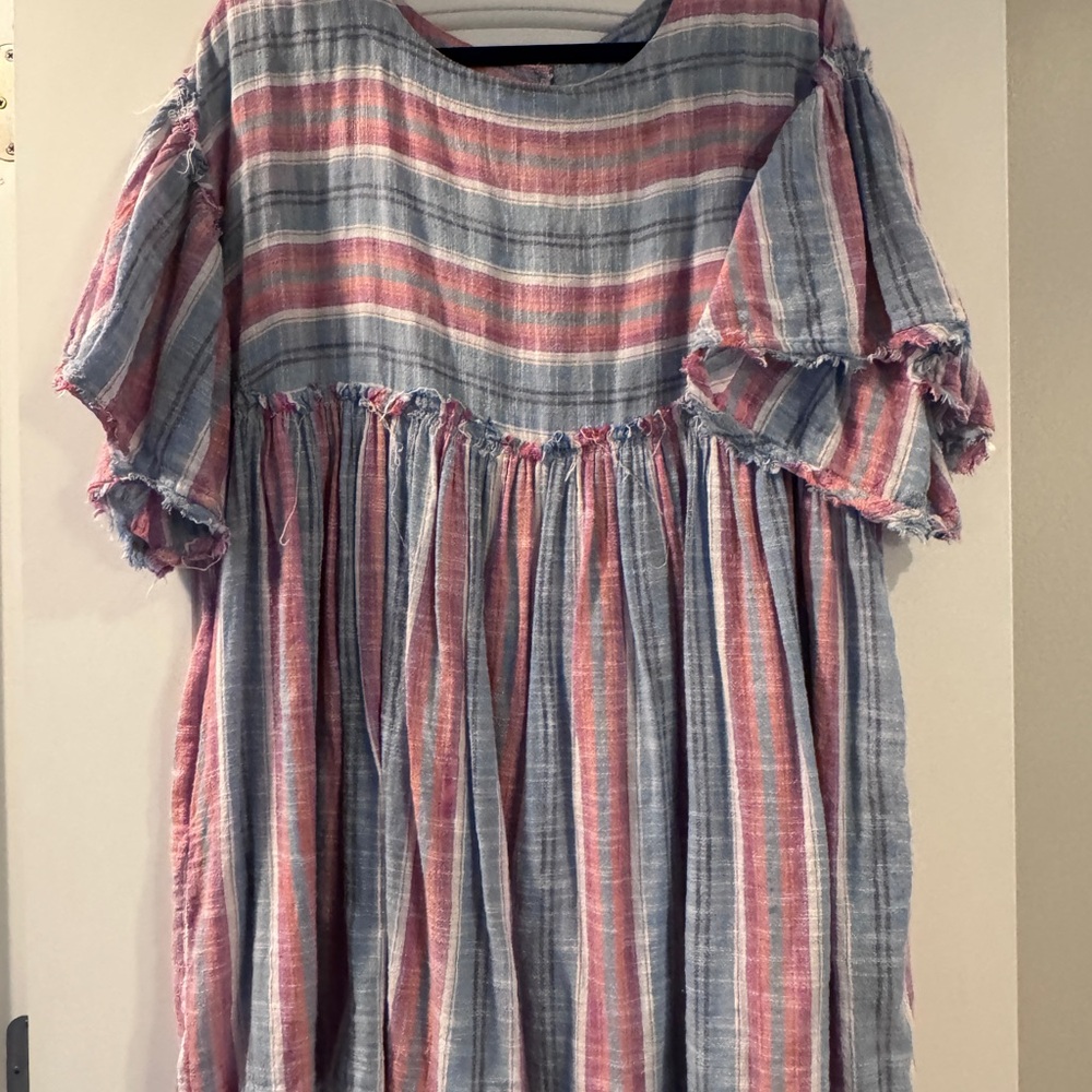 FP Movement by Free People Striped Blouse - Blue and Pink